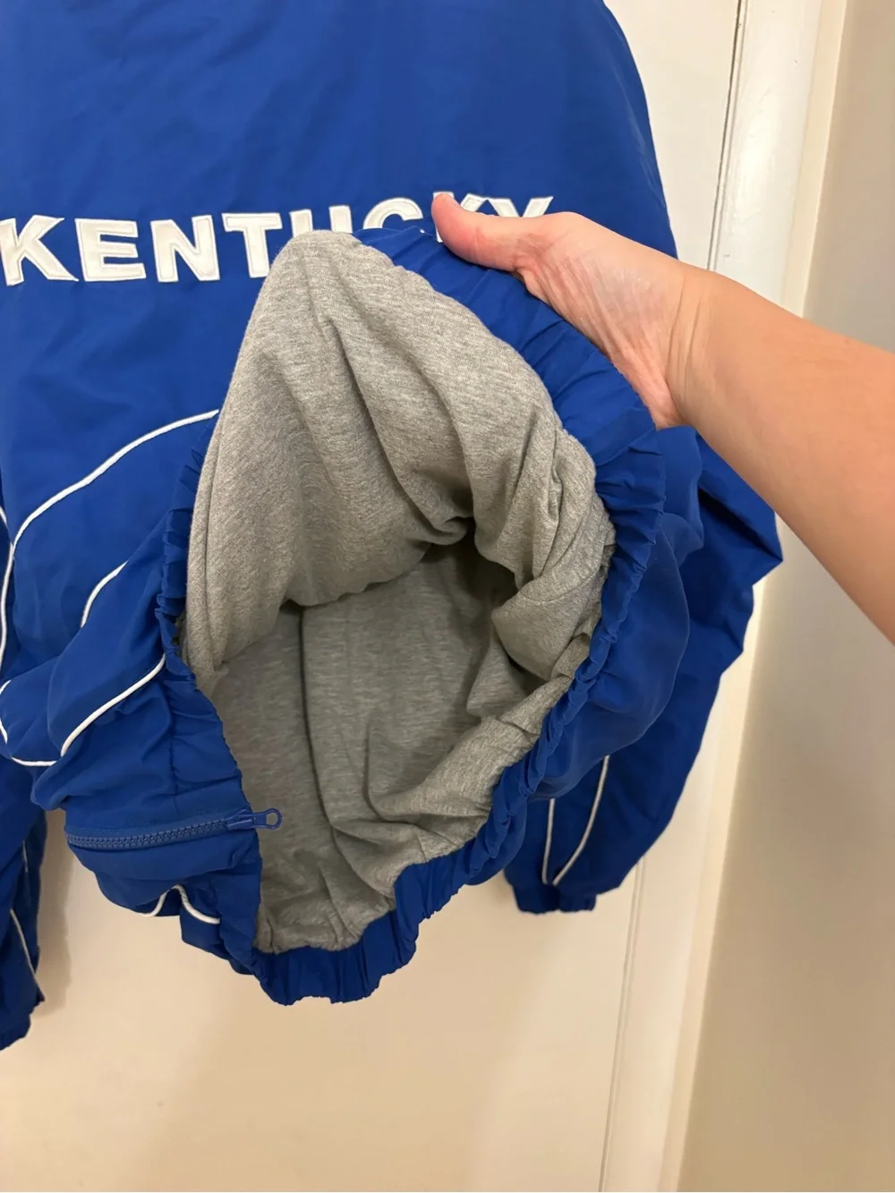 VTG Kentucky Wildcats Windbreaker Pullover XL 58 Sports Blue V-Neck Jacket NCAA